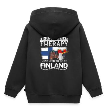 Finlande - Sweat Premium à capuche enfant bio - noir - Dos - AI Model Kid Male (0cm)