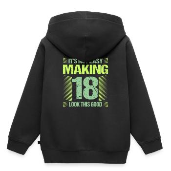 18. Geburtstag - Kinder Premium Organic Hoodie - Schwarz - Hinten - AI Model Kid Male (0cm)