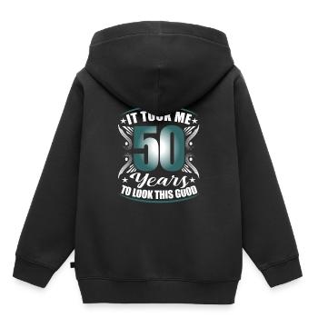 50th birthday - Kids Premium Organic Hoodie - black - Back - AI Model Kid Male (0cm)