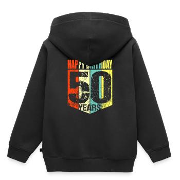 50th birthday - Kids Premium Organic Hoodie - black - Back - AI Model Kid Male (0cm)
