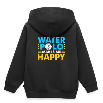 Wasserball - Kinder Premium Organic Hoodie - Schwarz - Hinten - AI Model Kid Male (0cm)