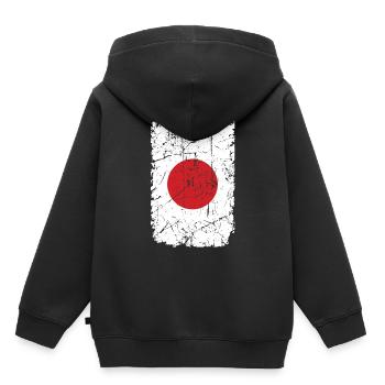 Japon - Sweat Premium à capuche enfant bio - noir - Dos - AI Model Kid Male (0cm)