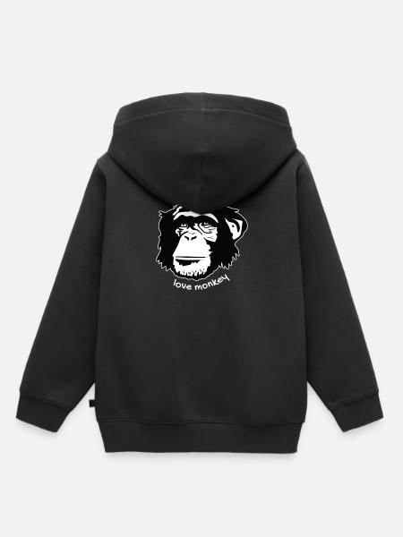 Affe - Kinder Premium Organic Hoodie - Schwarz