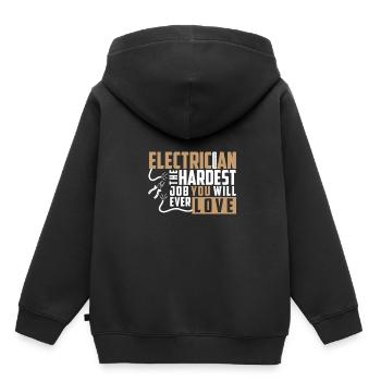 Electrician - Kids Premium Organic Hoodie - black - Back - AI Model Kid Male (0cm)