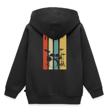 Schlagzeug Schlagzeuger Drummer Geschenk - Kinder Premium Organic Hoodie - Schwarz - Hinten - AI Model Kid Male (0cm)