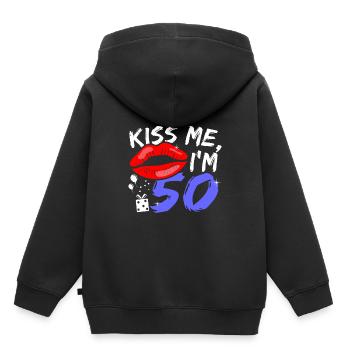 50th birthday - Kids Premium Organic Hoodie - black - Back - AI Model Kid Male (0cm)
