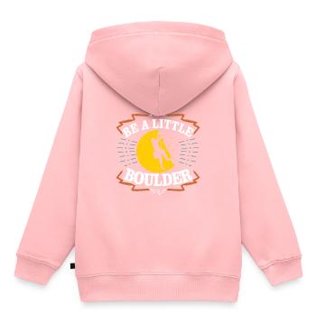Bouldern - Kinder Premium Organic Hoodie - Rosa - Hinten - AI Model Kid Female (0cm)