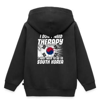 Korea - Kinder Premium Organic Hoodie - Schwarz - Hinten - AI Model Kid Male (0cm)