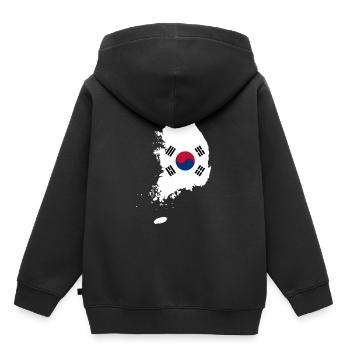 Korea - Kinder Premium Organic Hoodie - Schwarz - Hinten - AI Model Kid Male (0cm)