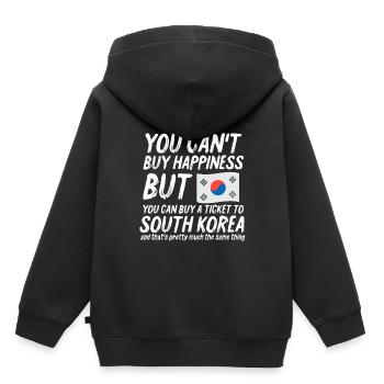 Korea - Kinder Premium Organic Hoodie - Schwarz - Hinten - AI Model Kid Male (0cm)