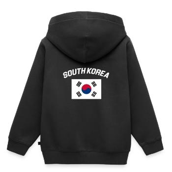Korea - Kinder Premium Organic Hoodie - Schwarz - Hinten - AI Model Kid Male (0cm)