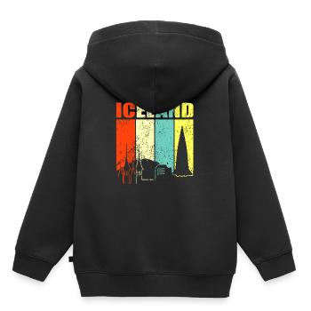 Islande - Sweat Premium à capuche enfant bio - noir - Dos - AI Model Kid Male (0cm)