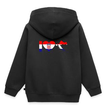 Kroatien - Kinder Premium Organic Hoodie - Schwarz - Hinten - AI Model Kid Male (0cm)