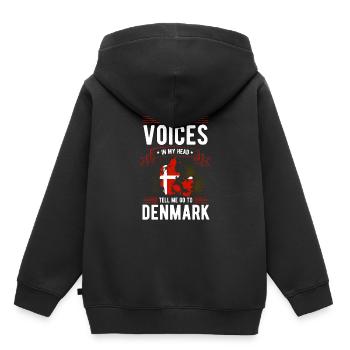Danemark Danois Cadeau danois Copenhague - Sweat Premium à capuche enfant bio - noir - Dos - AI Model Kid Male (0cm)