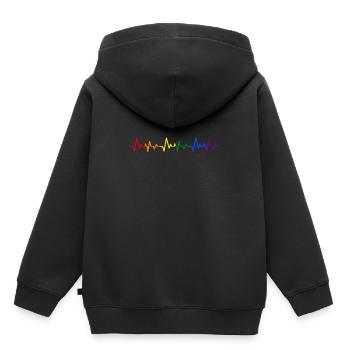 LGBT - Kinder Premium Organic Hoodie - Schwarz - Hinten - AI Model Kid Male (0cm)