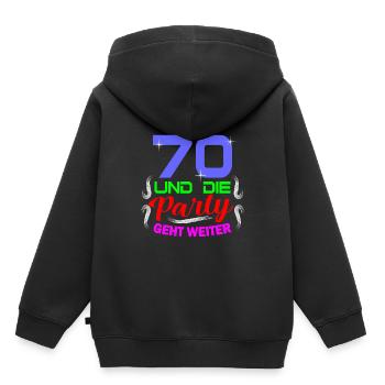 70. Geburtstag - Kinder Premium Organic Hoodie - Schwarz - Hinten - AI Model Kid Male (0cm)
