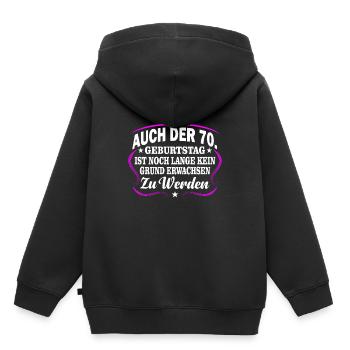 70. Geburtstag - Kinder Premium Organic Hoodie - Schwarz - Hinten - AI Model Kid Male (0cm)