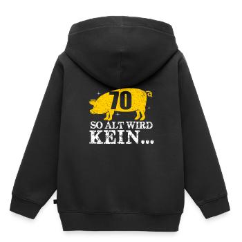 70. Geburtstag - Kinder Premium Organic Hoodie - Schwarz - Hinten - AI Model Kid Male (0cm)