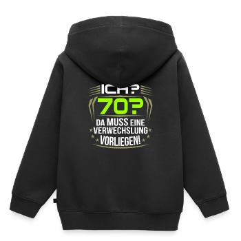 70. Geburtstag - Kinder Premium Organic Hoodie - Schwarz - Hinten - AI Model Kid Male (0cm)