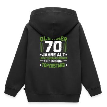70. Geburtstag - Kinder Premium Organic Hoodie - Schwarz - Hinten - AI Model Kid Male (0cm)