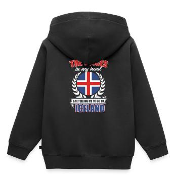 Islande - Sweat Premium à capuche enfant bio - noir - Dos - AI Model Kid Male (0cm)