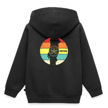 Portugal - Kinder Premium Organic Hoodie - Schwarz - Hinten - AI Model Kid Male (0cm)