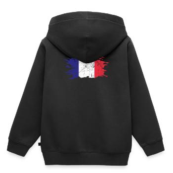 Frankreich - Kinder Premium Organic Hoodie - Schwarz - Hinten - AI Model Kid Male (0cm)