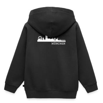 Munich - Sweat Premium à capuche enfant bio - noir - Dos - AI Model Kid Male (0cm)