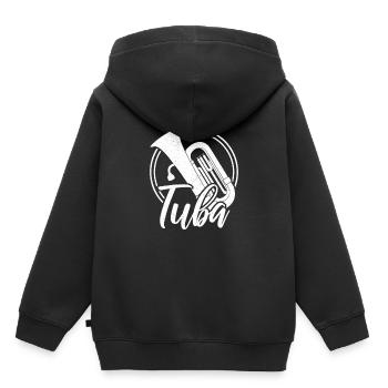 Tuba - Sweat Premium à capuche enfant bio - noir - Dos - AI Model Kid Male (0cm)