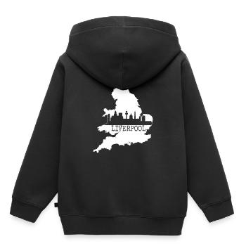 Liverpool - Kinder Premium Organic Hoodie - Schwarz - Hinten - AI Model Kid Male (0cm)