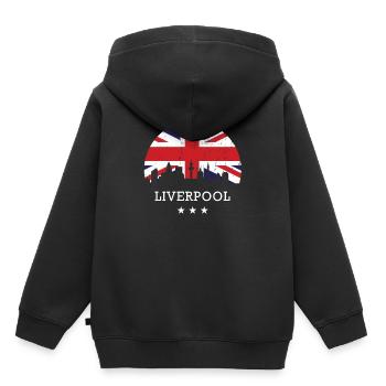 Liverpool - Kinder Premium Organic Hoodie - Schwarz - Hinten - AI Model Kid Male (0cm)