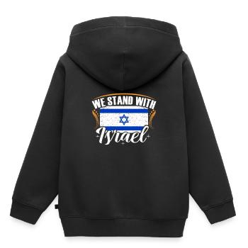 Israël - Sweat Premium à capuche enfant bio - noir - Dos - AI Model Kid Male (0cm)
