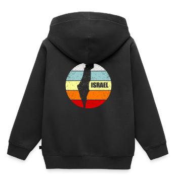 Israël - Sweat Premium à capuche enfant bio - noir - Dos - AI Model Kid Male (0cm)