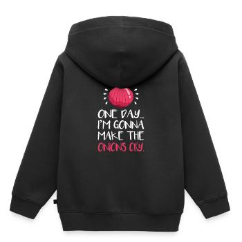 oignon - Sweat Premium à capuche enfant bio - noir - Dos - AI Model Kid Male (0cm)