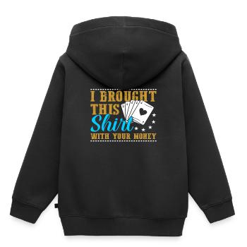 Poker Poker Cadeau - Sweat Premium à capuche enfant bio - noir - Dos - AI Model Kid Male (0cm)