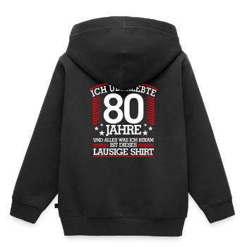 80. Geburtstag - Kinder Premium Organic Hoodie - Schwarz - Hinten - AI Model Kid Male (0cm)