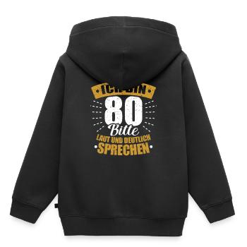 80. Geburtstag - Kinder Premium Organic Hoodie - Schwarz - Hinten - AI Model Kid Male (0cm)