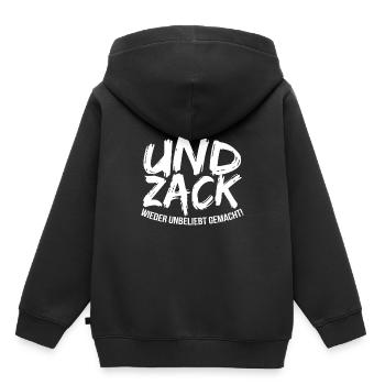 lustiger Spruch - Kinder Premium Organic Hoodie - Schwarz - Hinten - AI Model Kid Male (0cm)