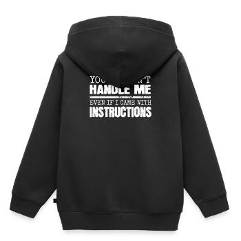 paroles drôles - Sweat Premium à capuche enfant bio - noir - Dos - AI Model Kid Male (0cm)