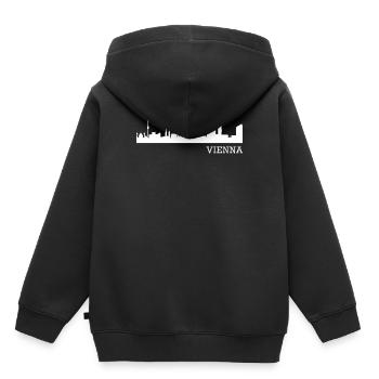 Wien - Kinder Premium Organic Hoodie - Schwarz - Hinten - AI Model Kid Male (0cm)