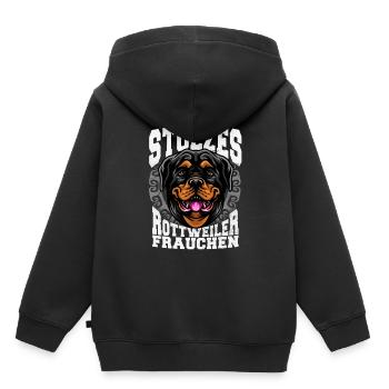 Rottweiler - Kinder Premium Organic Hoodie - Schwarz - Hinten - AI Model Kid Male (0cm)