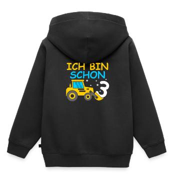 3. Geburtstag - Kinder Premium Organic Hoodie - Schwarz - Hinten - AI Model Kid Male (0cm)