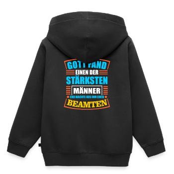 Beamter - Kinder Premium Organic Hoodie - Schwarz - Hinten - AI Model Kid Male (0cm)