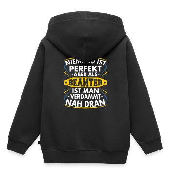 Beamter - Kinder Premium Organic Hoodie - Schwarz - Hinten - AI Model Kid Male (0cm)