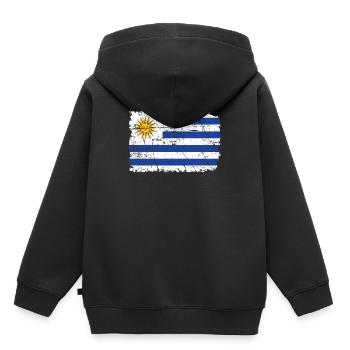 Uruguay - Sweat Premium à capuche enfant bio - noir - Dos - AI Model Kid Male (0cm)