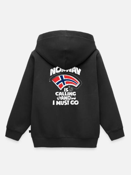 Norwegen - Kinder Premium Organic Hoodie - Schwarz