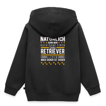 Golden Retriever - Sweat Premium à capuche enfant bio - noir - Dos - AI Model Kid Male (0cm)
