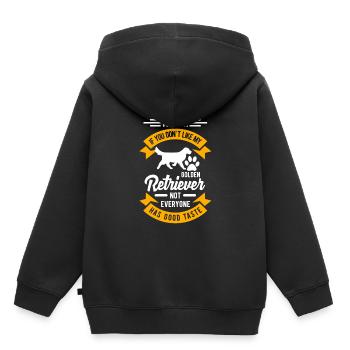 Golden retrievers - Sweat Premium à capuche enfant bio - noir - Dos - AI Model Kid Male (0cm)