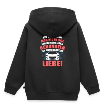 Auto - Kinder Premium Organic Hoodie - Schwarz - Hinten - AI Model Kid Male (0cm)