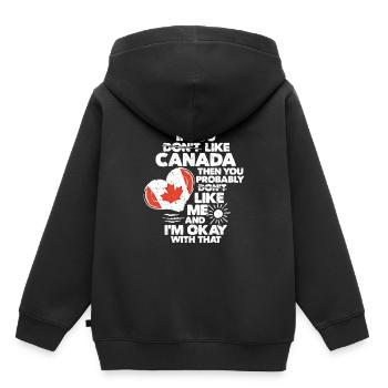 Kanada - Kinder Premium Organic Hoodie - Schwarz - Hinten - AI Model Kid Male (0cm)